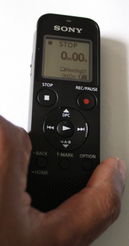 The Sony ICD-PX470 our budget pick for the best voice recorder for interviews