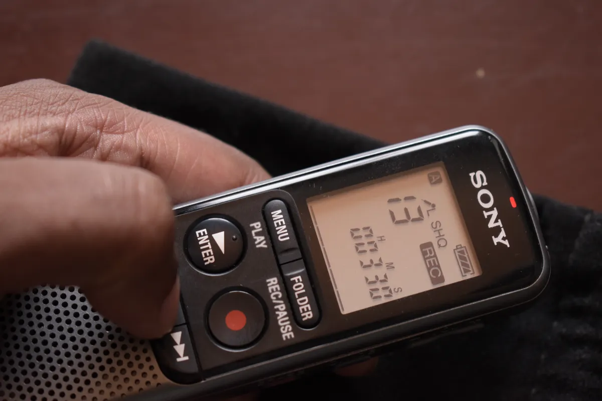 An image of the Sony PX240, one of the best digital voice recorders for dictation. 